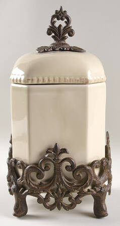 Cream Large Canister & Lid
