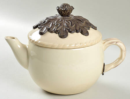 Cream Teapot & Lid with Infuser