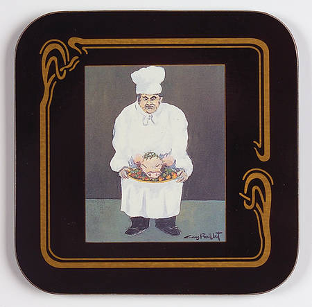 Les Chefs&Les Garcons De La Belle Epoque Square Corkback Coaster