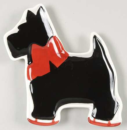 Scottie Plaid Figural Salad/Dessert Plate