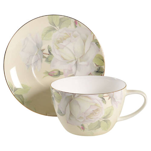Iceberg White Rose Jumbo Cup & Saucer Set