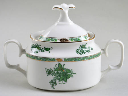 Green Gracie Sugar Bowl & Lid