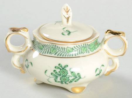 Green Gracie Child's Sugar Bowl & Lid