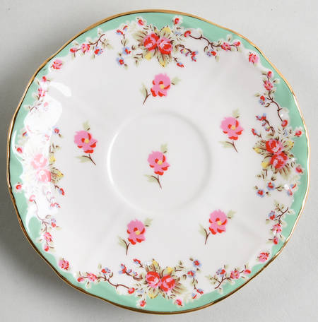 Green Vintage Rose Saucer