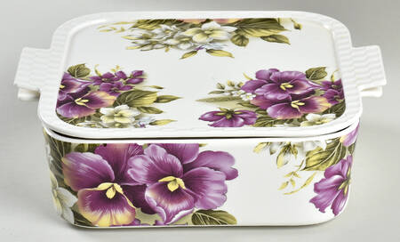 Pansy 10" Rectangular Baker with Lid