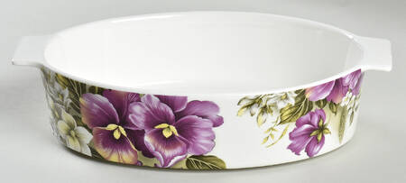 Pansy Oval Baker with Lid, No Lid