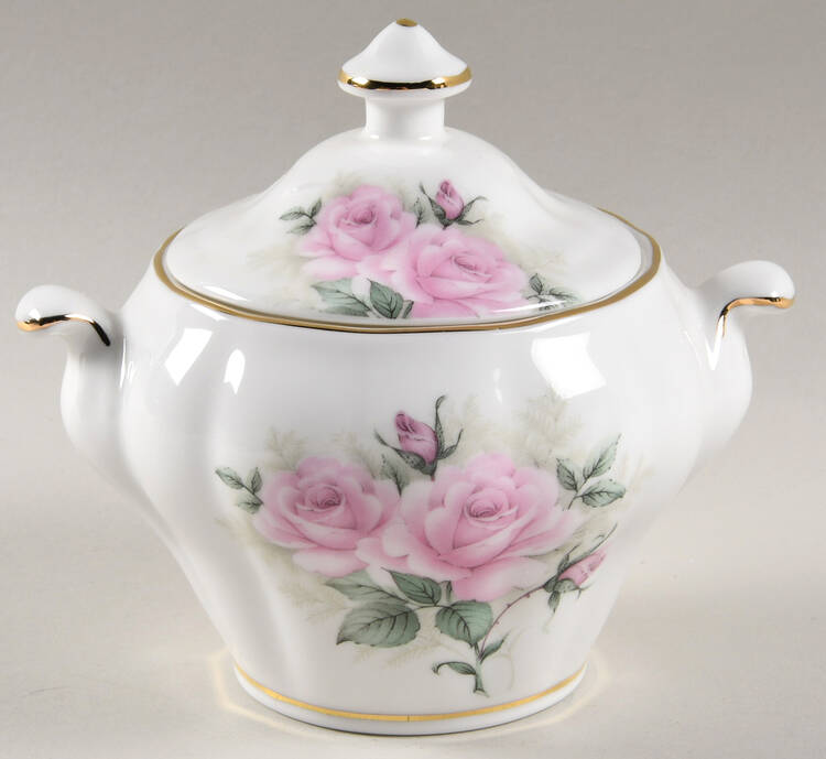 Rose Bouquet Sugar Bowl & Lid