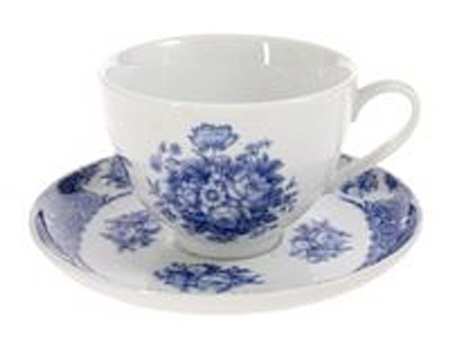Cameo Rose Flat Cup & Saucer Set