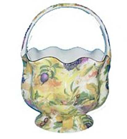 Chintz Fruit 6" Handled Basket