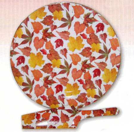 Chintz Leaves Cake Plate and Server (Boxed Set)