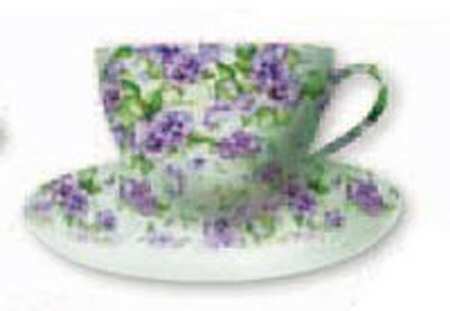Chintz Pansy Flat Cup & Saucer Set