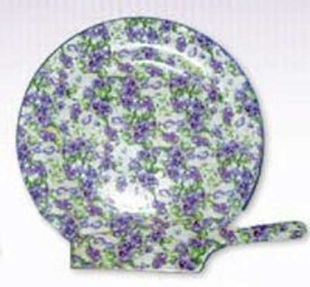 Chintz Pansy Cake Plate and Server (Boxed Set)
