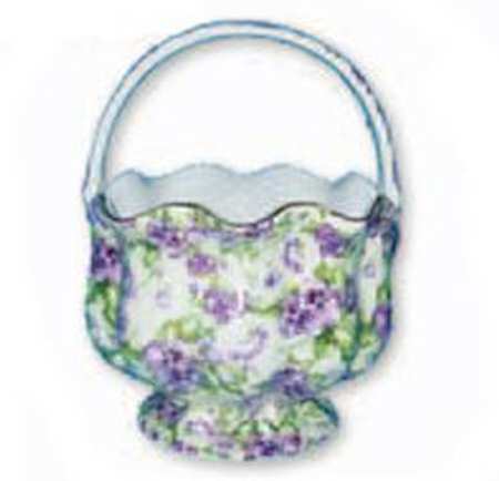 Chintz Pansy 6" Handled Basket