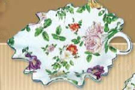 Chintz White 7" Leaf Dish