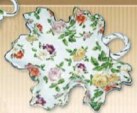 Chintz White 9" Leaf Dish