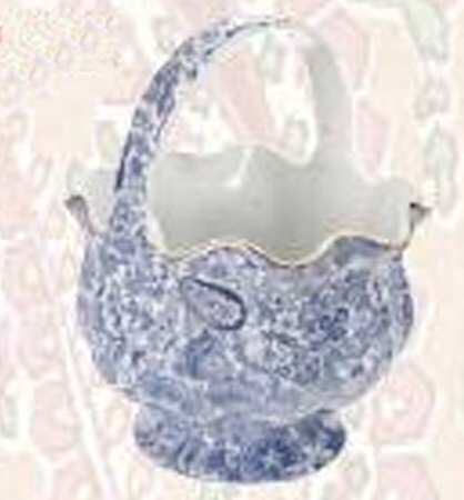 Paisley Blue 6" Handled Basket