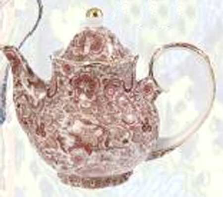 Paisley Red Teapot & Lid