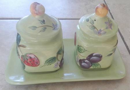 Fruit N' Berries (3 Pc) Salt & Pepper Tray Set