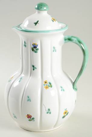Scattered Blooms Green (Baroque) Coffee Pot & Lid