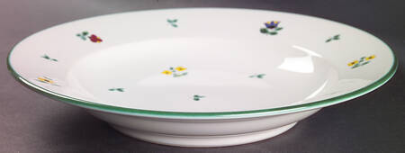 Scattered Blooms Green (Rim, Smooth) Large Rim Soup Bowl