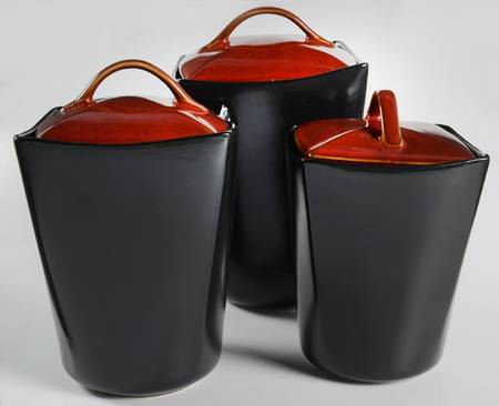 Soho Lounge Red (3 Piece) Canister Set (Box Set)