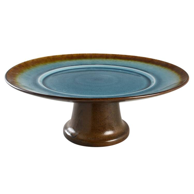 Earth Retreat Turquoise 13" Diameter Pedestal Cake Stand