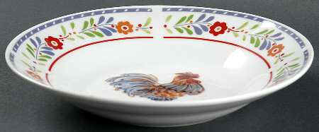 Floral Rooster Soup/Cereal Bowl