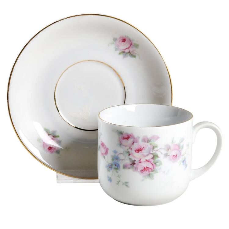 Roman V Flat Cup & Saucer Set