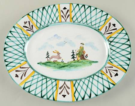Hunter's Delight (Rim, Smooth) 13" Oval Serving Platter