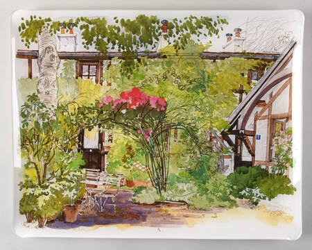 De Paris a Giverny 18" Acrylic Rectangular Tray