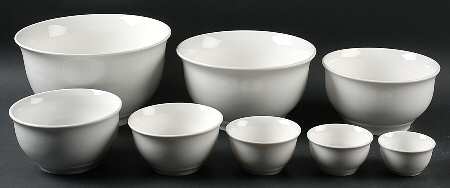 White Elements 8 Piece Mixing Bowl Set (9,8,7,6,5,4,3,3)