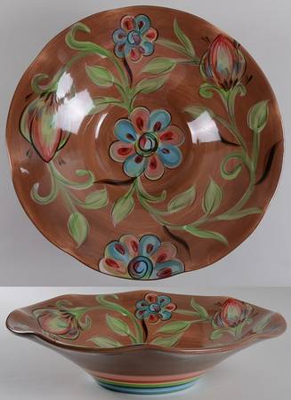 Cottage Garden 15" Round Serving Bowl