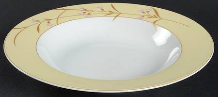 Golden Blossom Large Rim Soup Bowl
