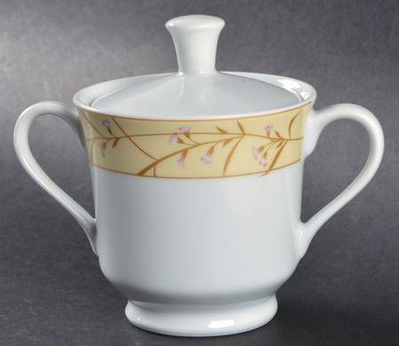 Golden Blossom Sugar Bowl & Lid