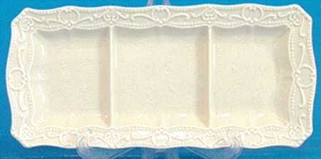 Chantilly Cream 3 Section Server