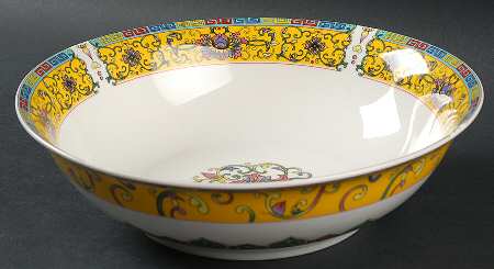 Yellow Dynasty 9" Round Serving Bowl