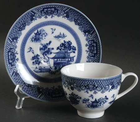 True Blue Flat Cup & Saucer Set