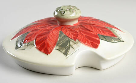 Poinsettia Happy Holidays Lid for Tureen