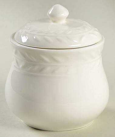 White Laurel Sugar Bowl & Lid