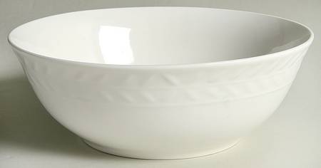 White Laurel 9" Round Vegetable Bowl