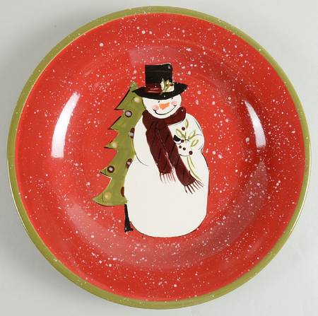 Holiday Joy Snowman Dinner Plate