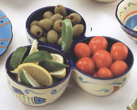 Fiesta Fish Collection 3 Part Condiment Server W/Center Handle