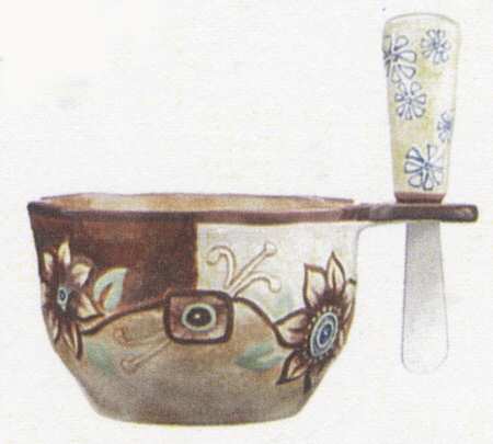 Flower Gallery Dip Bowl & Spreader Set