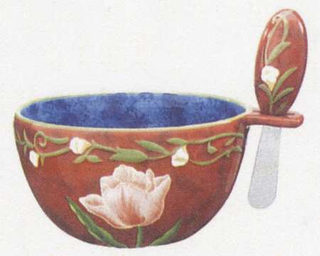 Flower Tableware Dip Bowl & Spreader Set