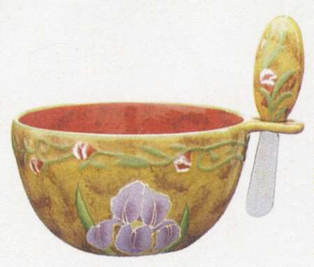 Flower Tableware Dip Bowl & Spreader Set