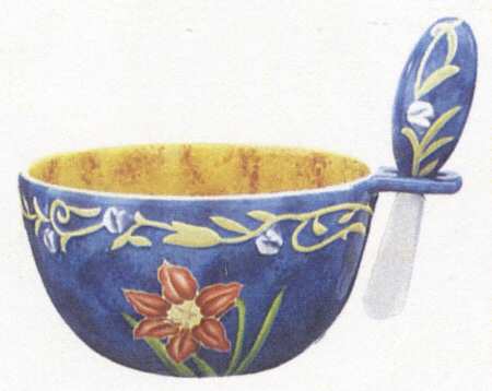 Flower Tableware Dip Bowl & Spreader Set