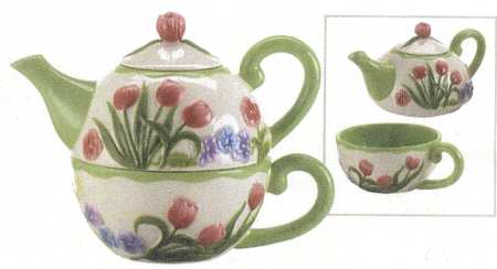 Floral Bunny Individual Teapot & Lid