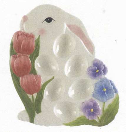 Floral Bunny Deviled Egg Plate