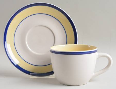 Tavernware Yellow (Coupe) Flat Cup & Saucer Set