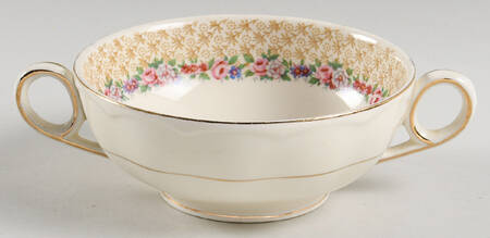 Pompadour Footed Cream Soup Bowl
